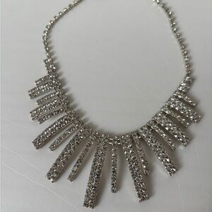 Elegant Faux Diamond Silver Necklace